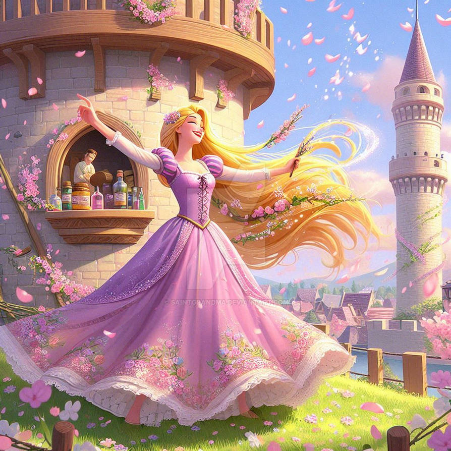Princess On Railing Rapunzel in tower princess lady spring babe (46) by SaintGrandma on ...