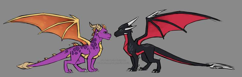 Spyro and Cynder Sketch