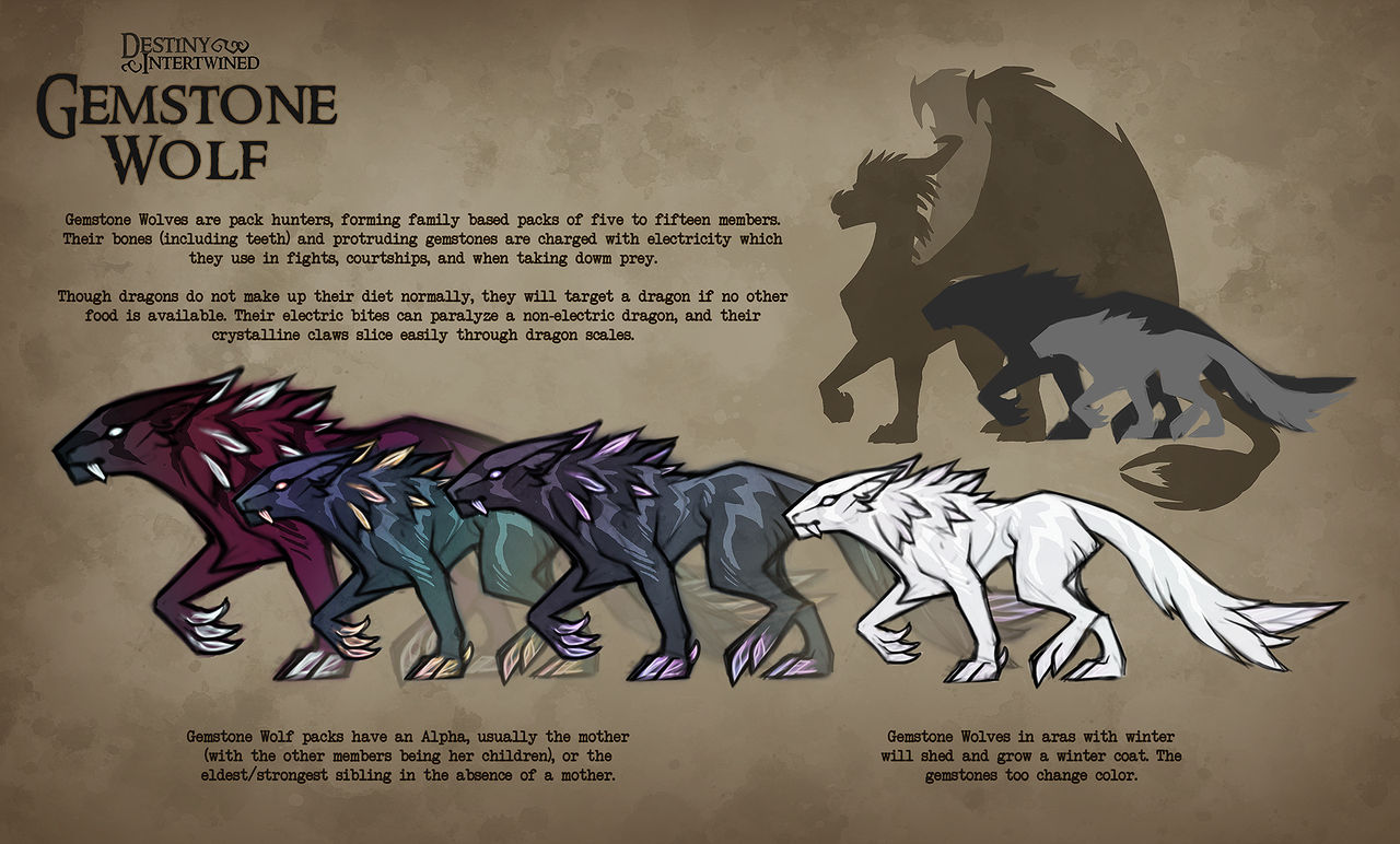 Intwine Wolves Destiny Intertwined | Gemstone Wolves by DragonOfIceAndFire on DeviantArt