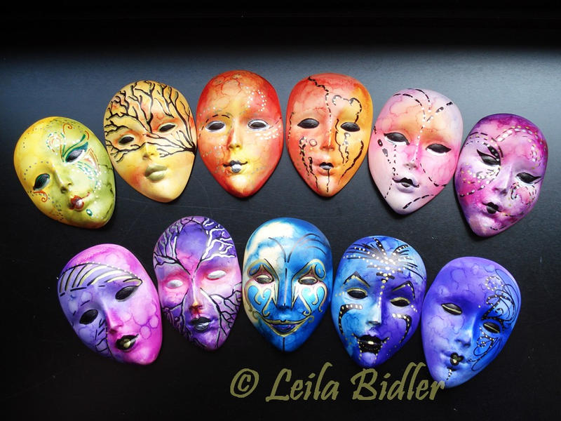 Coloured Muses masks