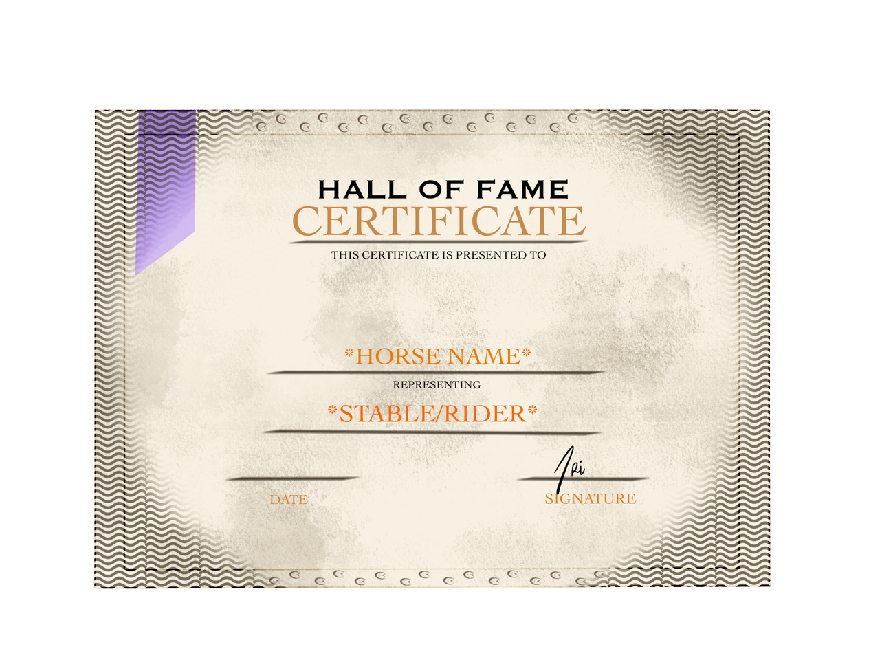 HOF APHA Certificate by Ariausiii on DeviantArt HOF APHA Certificate by Ariausiii on DeviantArt