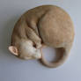 Silver Fawn Sleeping Rat Sculpture