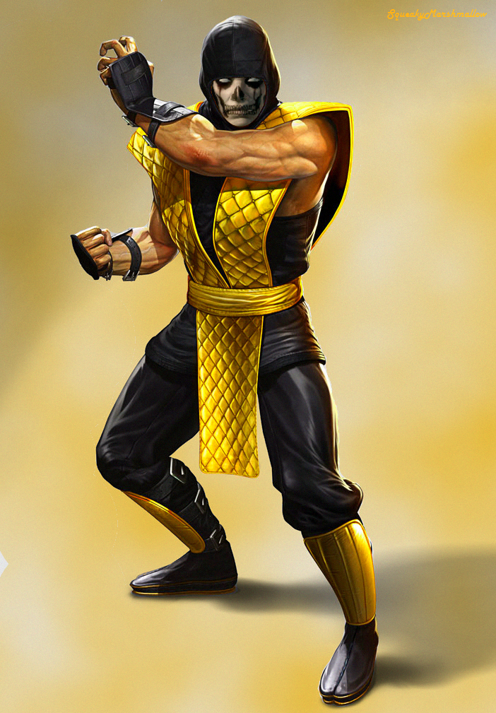 MK9 Klassic Scorpion with a painted human face