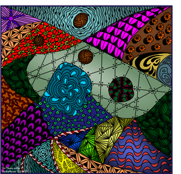 Coloured Zentangle 3. Kaleidoscope of colours