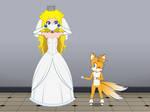 Tails Complementing Masked Bride Peach