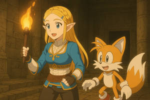 Tails and Zelda Explore Temple
