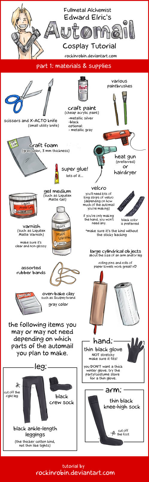 Cosplay Automail Tutorial 1 by rockinrobin