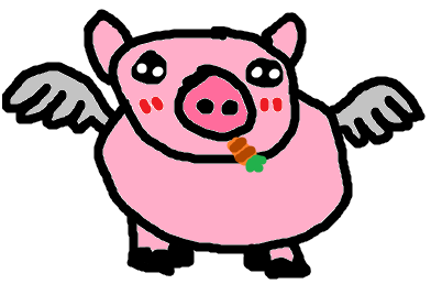 When Pigs Fly Holding Carrots