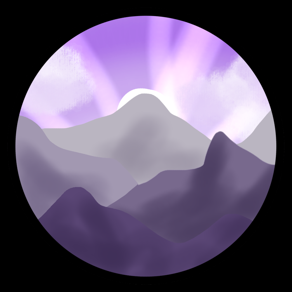 Vibrant Purple Mountain Majesty Crayon Landscape Illustration Vibrant Purple Mountain Majesty Crayon Landscape Illustration