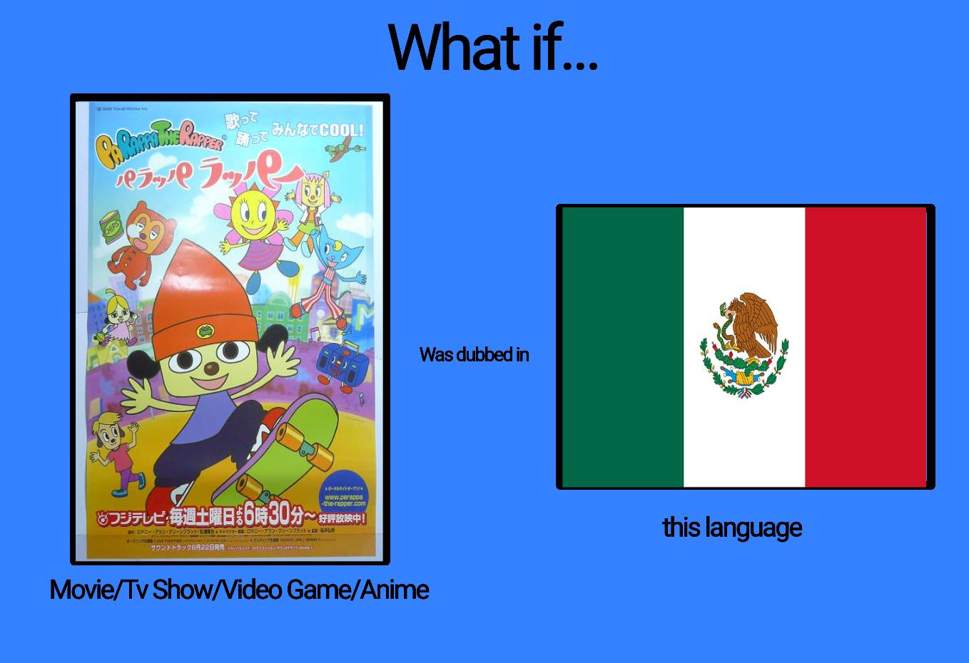 Parappa the Rapper Anime was dubbed in Mexico by Superdiegow on DeviantArt