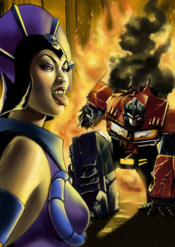 Evil Lyn VS Optimus Prime