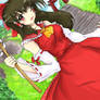 Reimu in os visual novel style