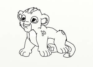 Katyuna lion cub - line art