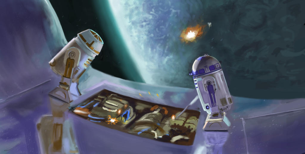 Star Wars R2 working and R5 watching by doiron12 on DeviantArt