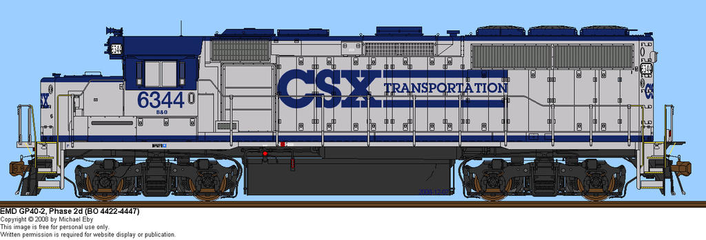 CSXT GP40-2 #6344 by staall0043 on DeviantArt