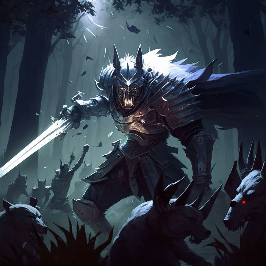 black knight in his world full of wild rabbits by boukirart on DeviantArt