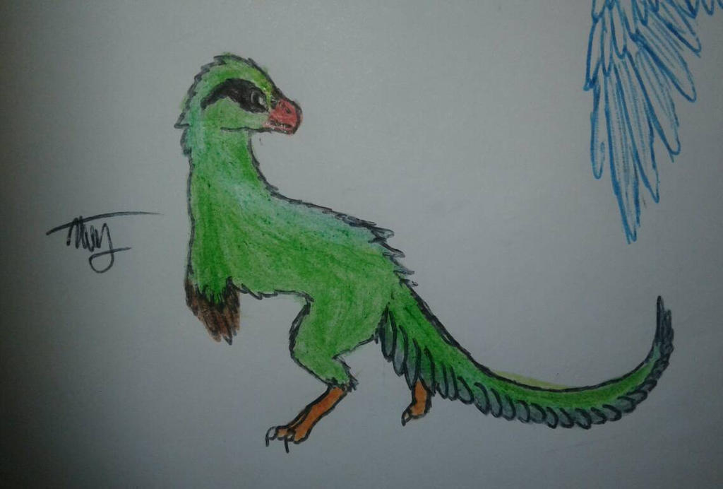 green magpie raptor by CaramelFeather on DeviantArt