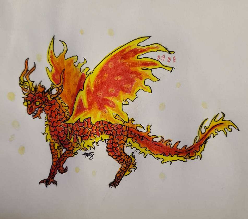 flame dragon by CaramelFeather on DeviantArt