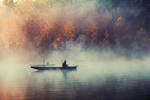 fog and fishermans by NemanjaJ