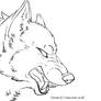Free snarling wolf lineart