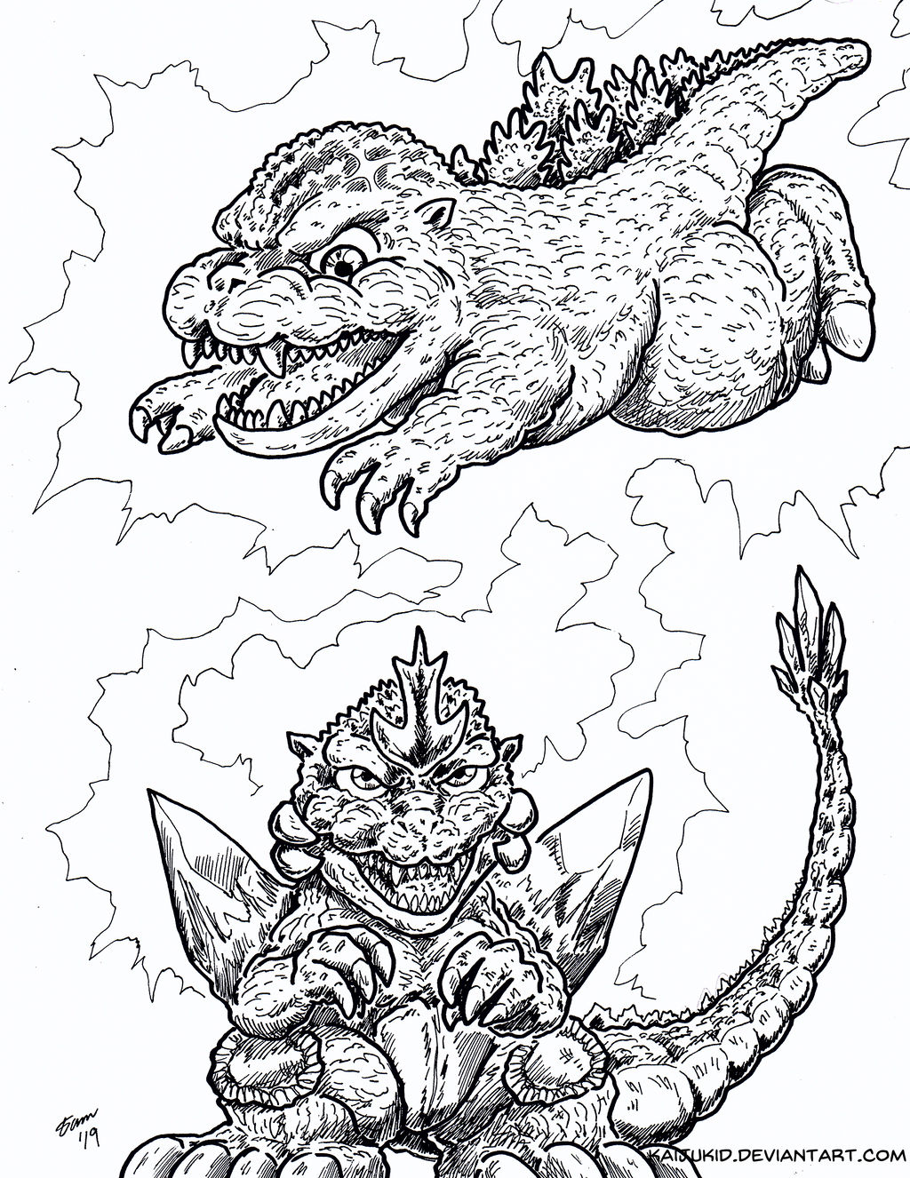 Kaiju Coloring Book: Chibi Spacegodzilla Owns by KaijuKid on DeviantArt