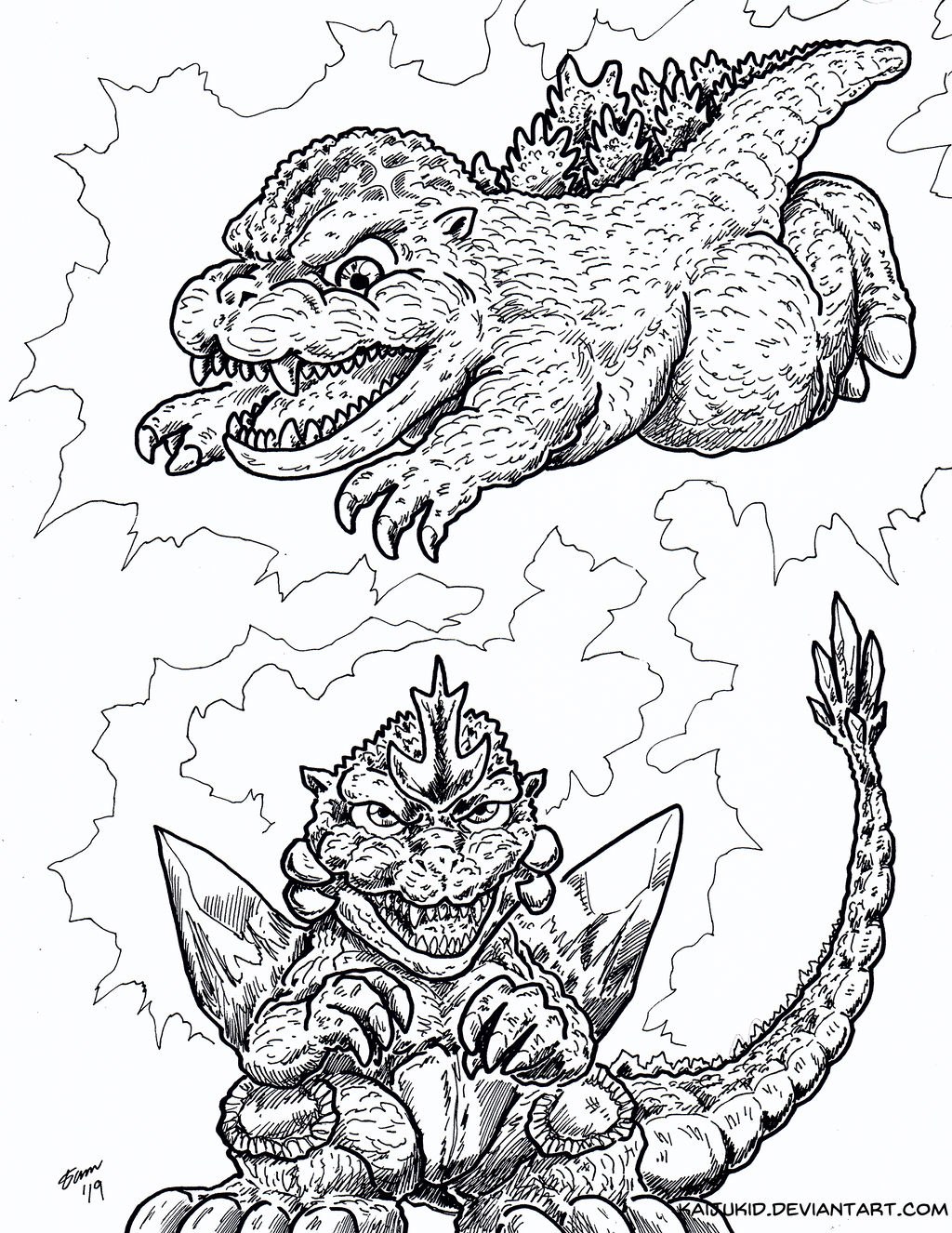 Kaiju Coloring Book: Chibi Spacegodzilla Owns by KaijuKid on ...