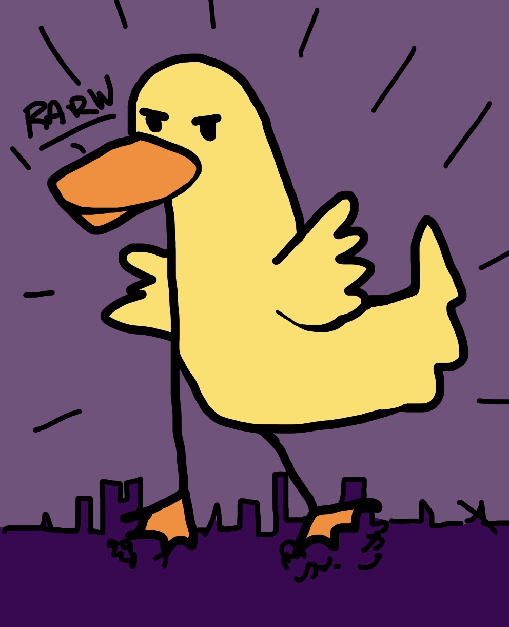 Duckzilla doodle by UmbralCompendium on DeviantArt
