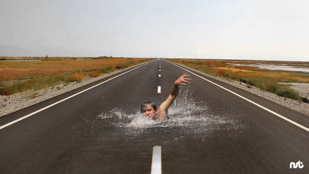 Swimming on the road