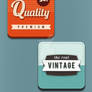 8 Square Vintage Badges