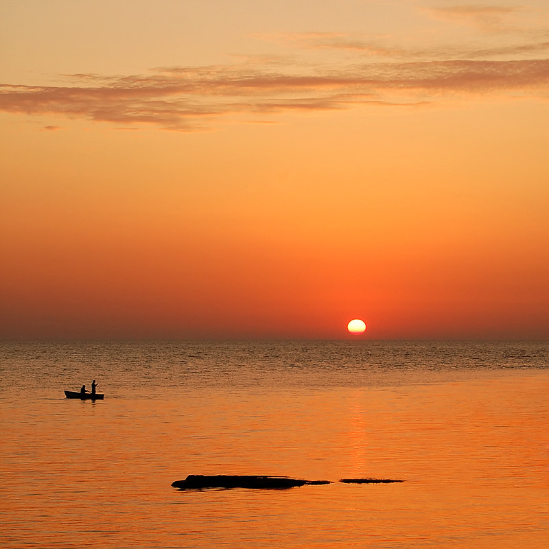 Sunset fisherman