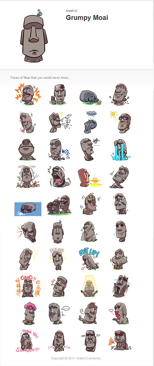 Line market- Grumpy Moai