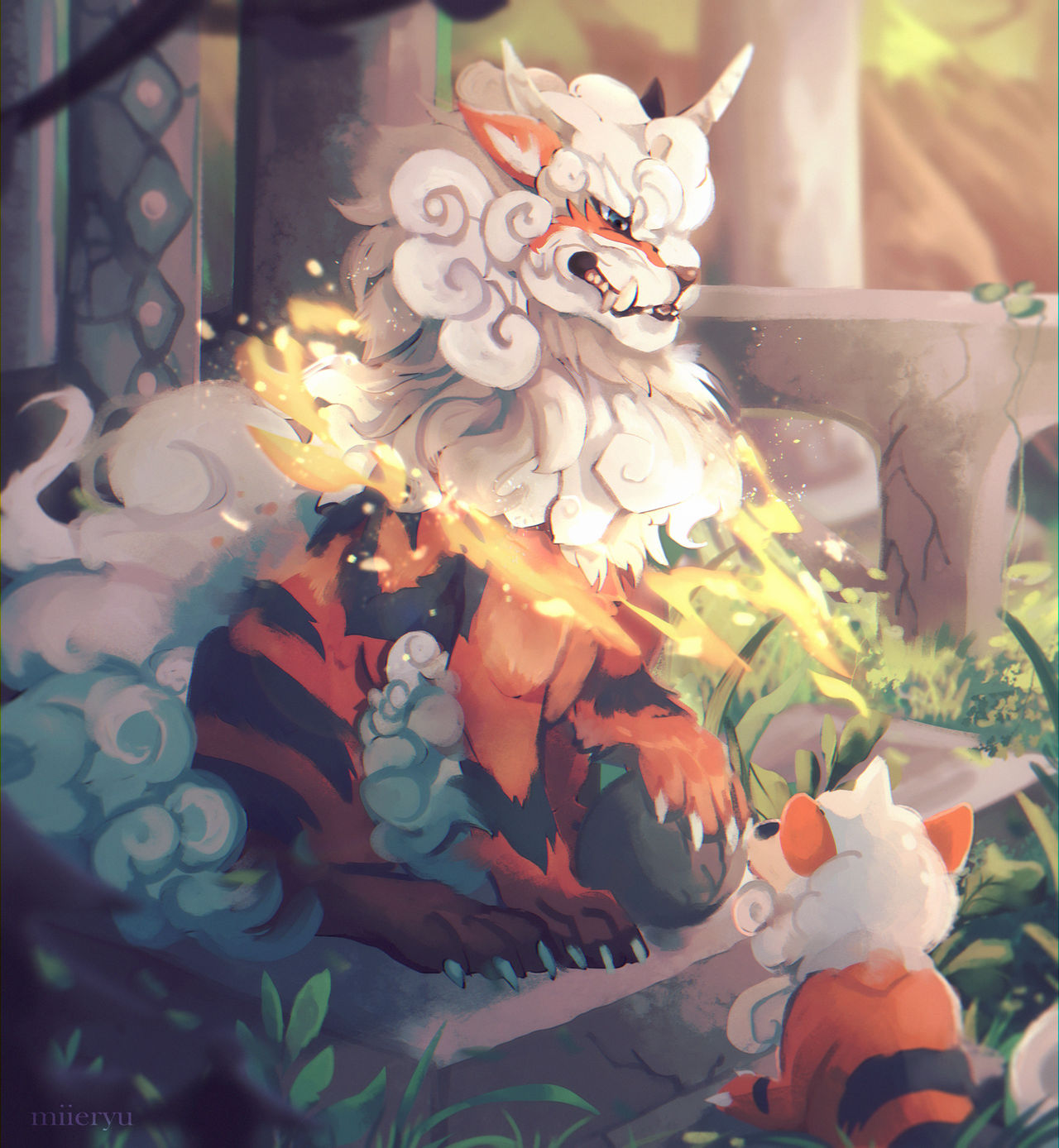 Hisuan Arcanine Concept by miieryu on DeviantArt