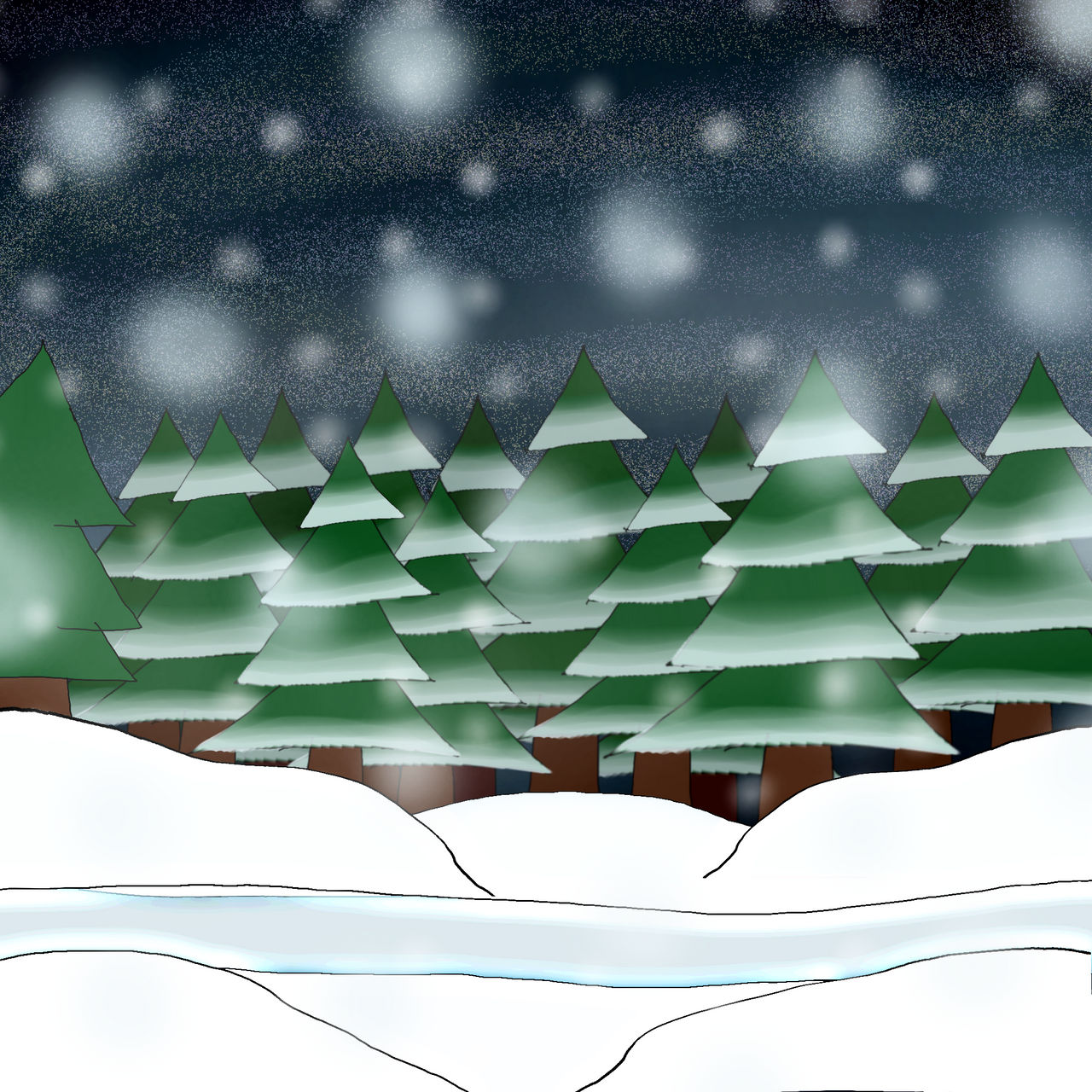 Snowdin background 1 by Reflecta24 on DeviantArt