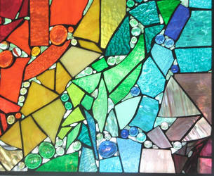 Fractured Rainbow Stained Glass by trilobiteglassworks