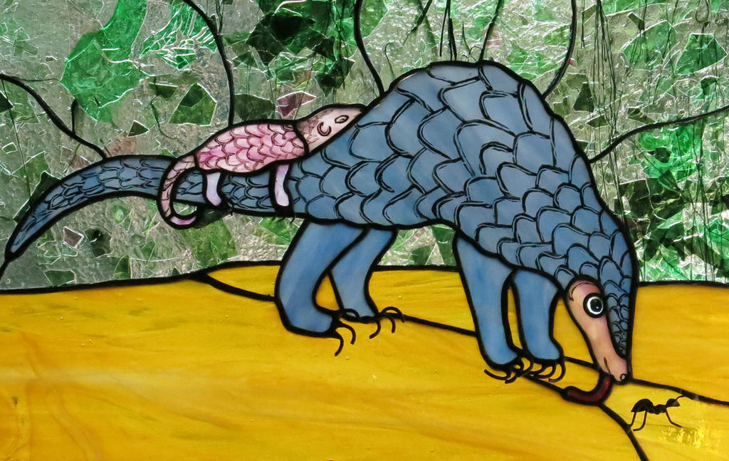 Pangolin Stained Glass Panel by trilobiteglassworks on DeviantArt