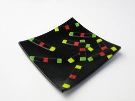 Hydrogel Rods Fused Glass Dish