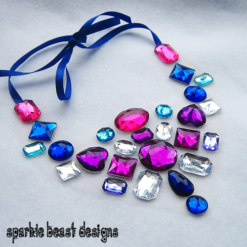 Girly Pink and Blue Necklace