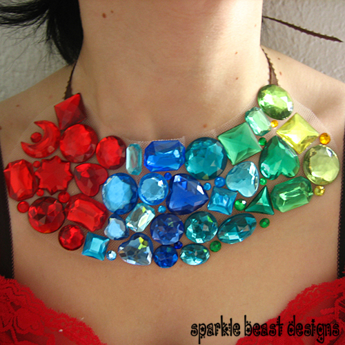 Colorful Rhinestone Collar