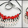 Red and Black Speckle Necklace