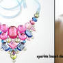 Cotton Candy Jewel Bib Necklace