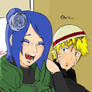 Naruto and Konan. She's laughing?