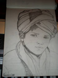 middle eastern boy sketch