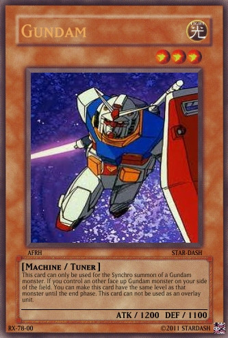 gundam yugioh cards Creating Gundam 00 YuGiOh cards