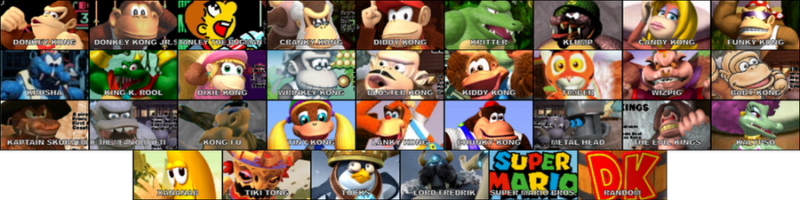 Donkey Roster Donkey Kong Roster by prastarkeepers on DeviantArt