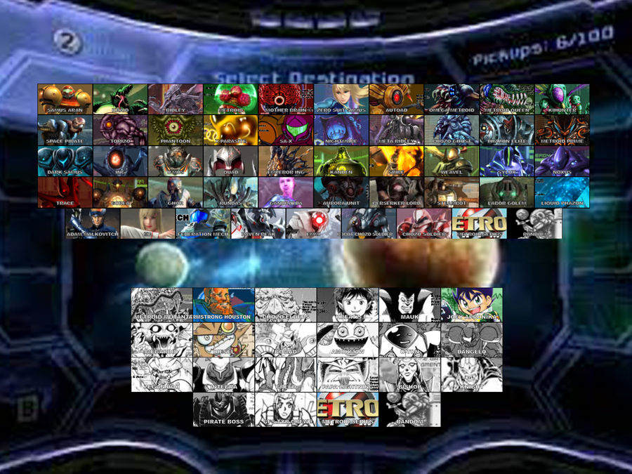 Metroid Roster Select Screen by prastarkeepers on DeviantArt