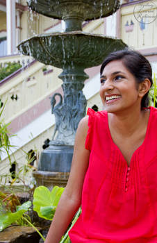 Fountain Beauty Portrait