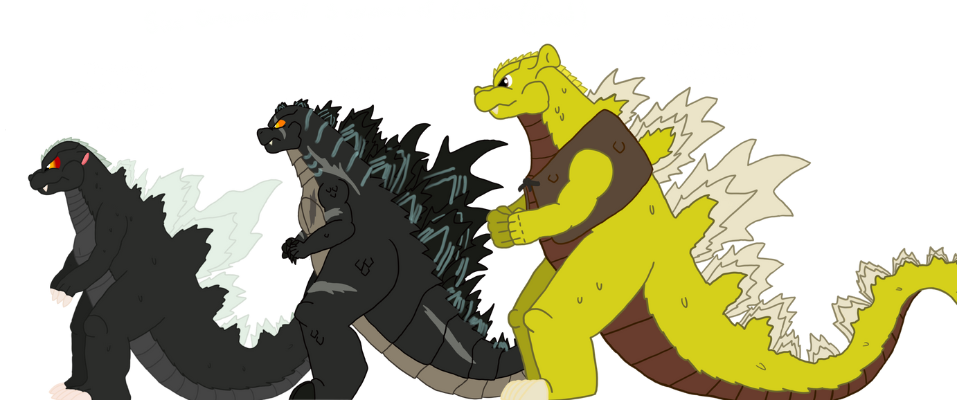 Size Comparison of Three Versions of Godzilla by LordShrekzilla20 on ...