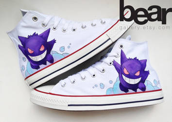 Custom Hand Painted Gengar Pokemon Shoes