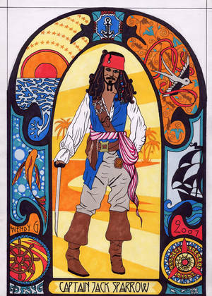 Jack Sparrow Art Nouveau by vardawendy