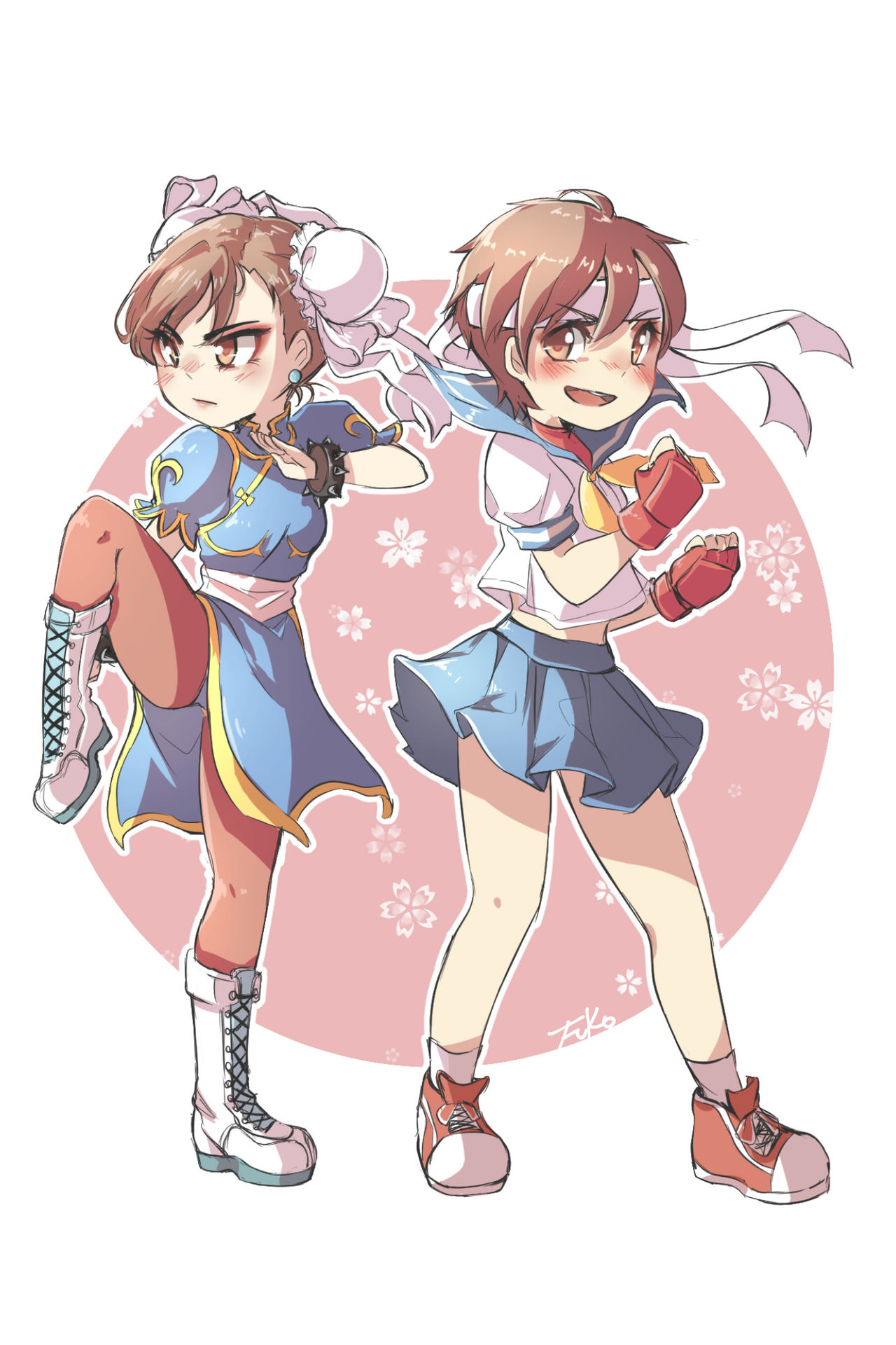 Street Fighter: Chun li and Sakura by Fuko-chan on DeviantArt
